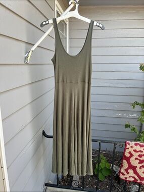 Marine Layer Olive Green Sleeveless Scoop Maxi Dress